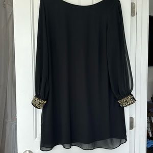 Dress, semi formal, open shoulder and arm, size 1x, black